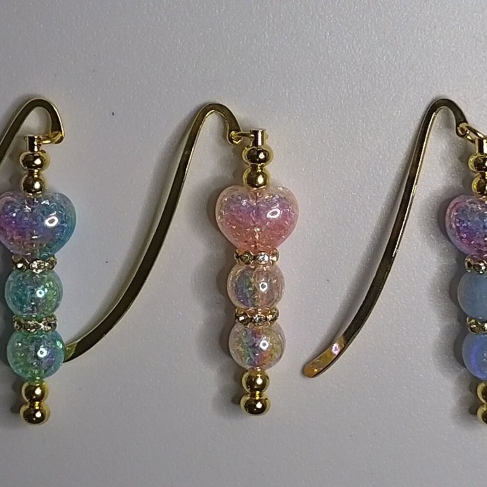 Beautiful multi-color Cracked Glass Handmade Bookmark - You Choose
